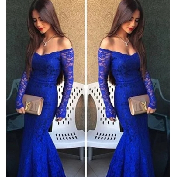 hebeos royal blue dress